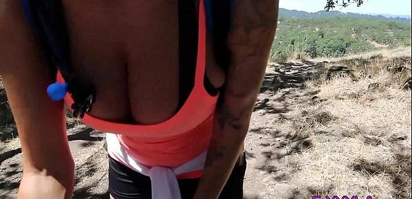  Flashing on hiking trail leads to Brooke swallowing - TheFoxxxLife -